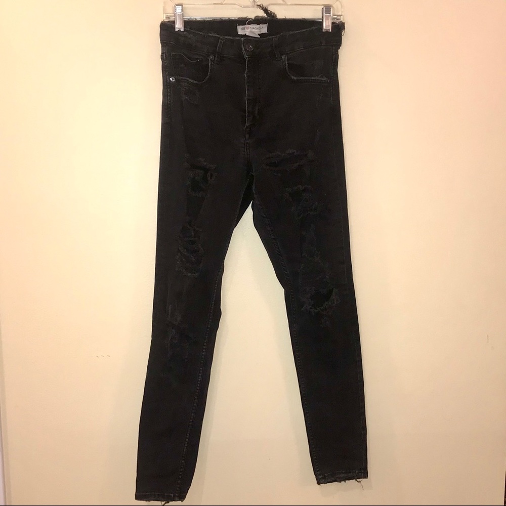Distressed Black Skinny Jeans Size 31